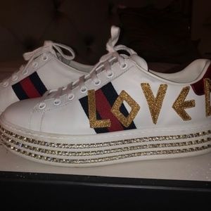 gucci platform sneakers with crystals